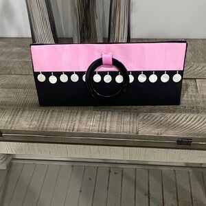 Jaggad Pink and Black Wristlet with Circular Accent